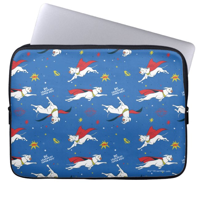 Krypto Flying Pattern Laptop Sleeve (Voorkant)