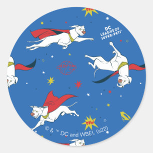 Krypto Flying Pattern Ronde Sticker