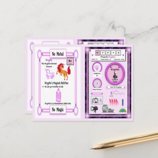 Krypto - Krypton Horn Unicorn Game Kaart (Voorkant / Achterkant in situ)
