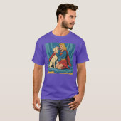 Krypto Meets Supergirl Enthusiastic Hug gift retro T-shirt (Voorkant volledig)