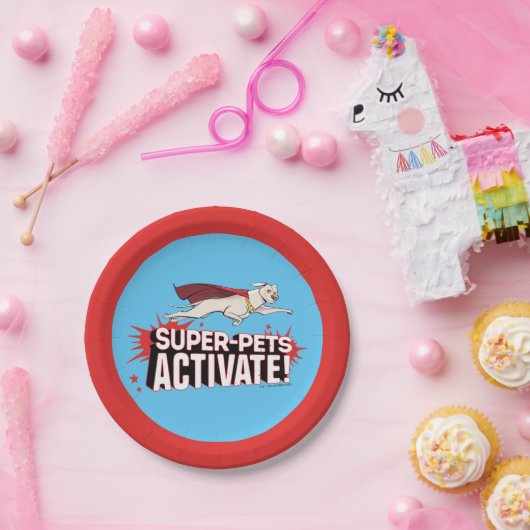 Krypto: Super-Pets activeren! Papieren Bordje (Feest)