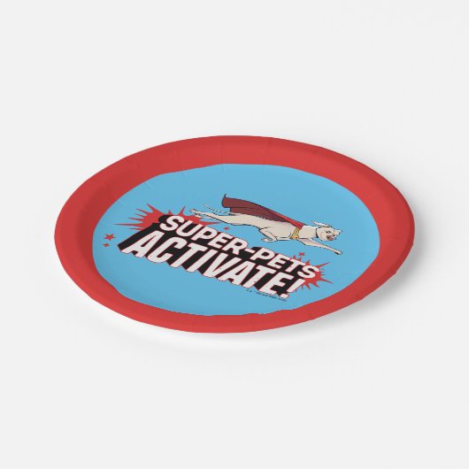 Krypto: Super-Pets activeren! Papieren Bordje (Gekanteld)