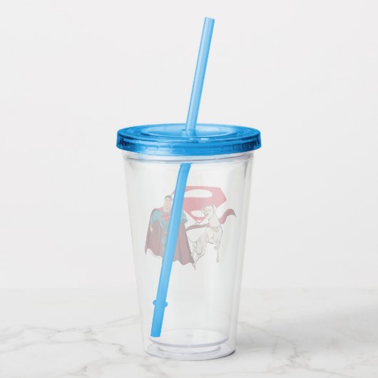 Krypto & Superman Acryl Drinkbeker (Achterkant)