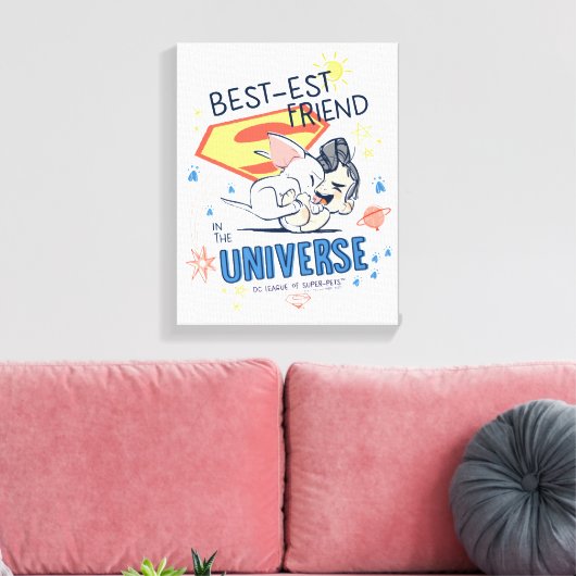Krypto & Superman: Beste vriend in het universum Canvas Afdruk (Insitu (Woonkamer))