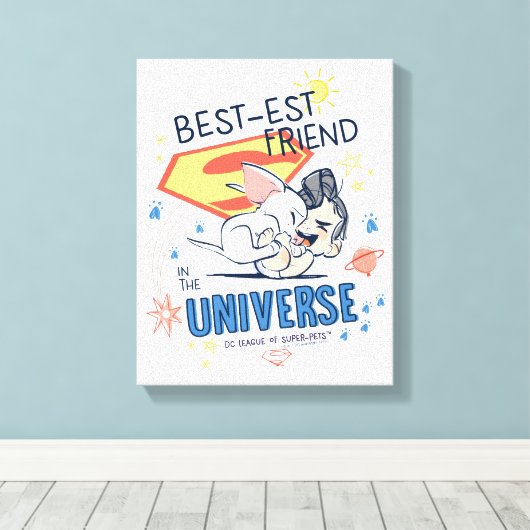 Krypto & Superman: Beste vriend in het universum Canvas Afdruk (Insitu (Houten vloer))