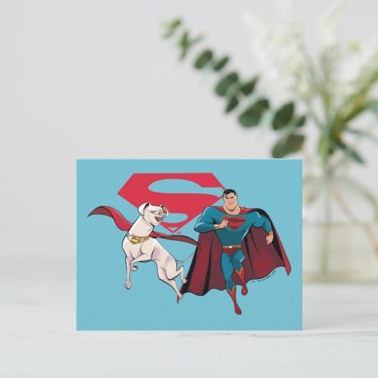 Krypto & Superman Briefkaart (Staand voorkant)