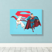 Krypto & Superman Canvas Afdruk (Insitu (Houten vloer))