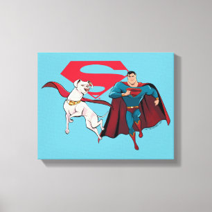 Krypto & Superman Canvas Afdruk