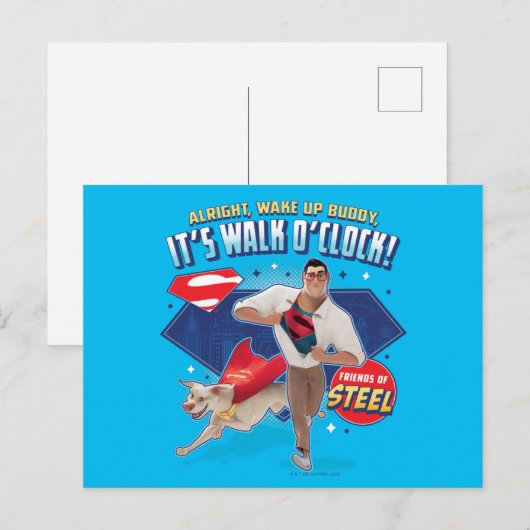 Krypto & Superman - Het is Walk O'Clock! Briefkaart (Voorkant / Achterkant)