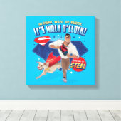 Krypto & Superman - Het is Walk O'Clock! Canvas Afdruk (Insitu (Houten vloer))