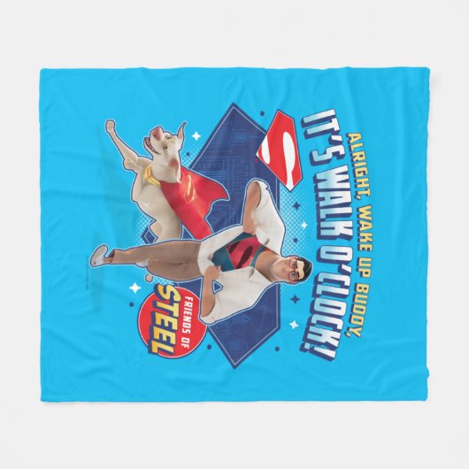 Krypto & Superman - Het is Walk O'Clock! Fleece Deken (Voorkant (Horizontaal))