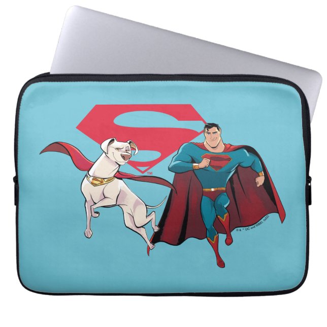 Krypto & Superman Laptop Sleeve (Voorkant)