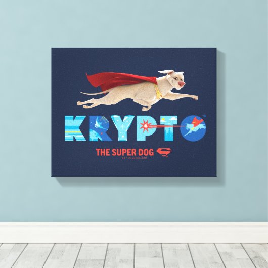 Krypto The Super-Dog Canvas Afdruk (Insitu (Houten vloer))