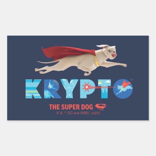 Krypto The Super-Dog Rechthoekige Sticker (Voorkant)