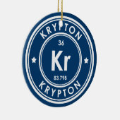 Krypton Element Blauw Keramisch Ornament (Rechts)