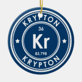 Krypton Element Blauw Keramisch Ornament (Voorkant)