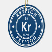 Krypton Element Blauw Keramisch Ornament (Links)