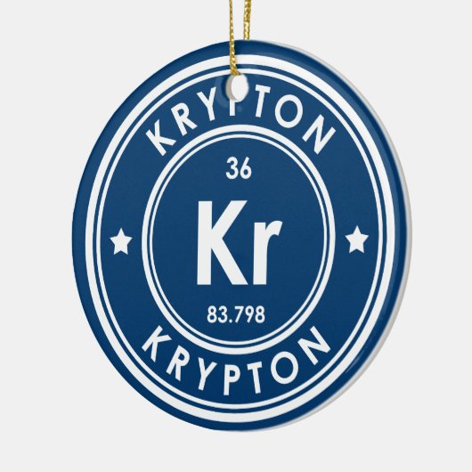 Krypton Element Blauw Keramisch Ornament (Links)