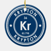 Krypton Element Blauw Keramisch Ornament (Achterkant)