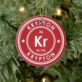 Krypton Element Rood Keramisch Ornament