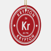 Krypton Element Rood Keramisch Ornament (Rechts)