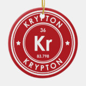 Krypton Element Rood Keramisch Ornament (Voorkant)