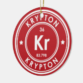 Krypton Element Rood Keramisch Ornament (Links)