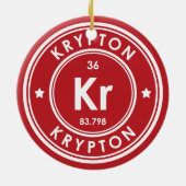 Krypton Element Rood Keramisch Ornament (Achterkant)