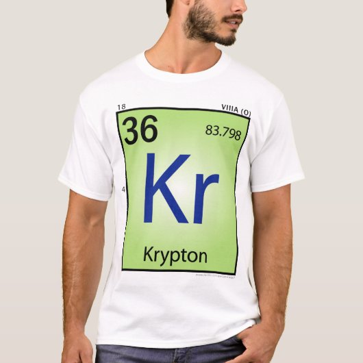 Krypton (Kr) Element T-Shirt - Voorzijde slechts (Voorkant)