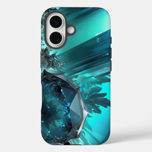 Kryptonite Cavern Abstract Crystal Aquamarine Ice Case-Mate iPhone Case (Achterkant)