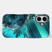 Kryptonite Cavern Abstract Crystal Aquamarine Ice Case-Mate iPhone Case (Achterkant (horizontaal))