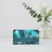 Kryptonite Cavern Abstract Crystal Aquamarine Ice Visitekaartje (Staand voorkant)