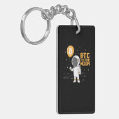 Kryptowährung Bitcoin Astronaut BTC aan de maan Sleutelhanger (Voorkant Links)