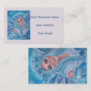 Krysta Fairy floral blue visitekaartjes van Renee