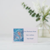 Krysta Fairy floral blue visitekaartjes van Renee  (Staand voorkant)