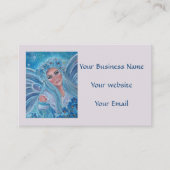 Krysta Fairy floral blue visitekaartjes van Renee  (Voorkant)