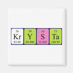 Krysta periodiek tabelnaam magnet