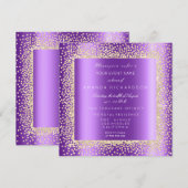 Krystal Champaigne Gold Glitter Confetti Paars2 Kaart (Voorkant / Achterkant)