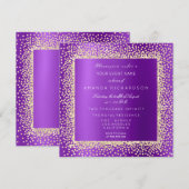 Krystal Champaigne Gold Glitter Confetti Violet A Kaart (Voorkant / Achterkant)
