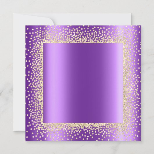 Krystal Champaigne Goud Glitter Confetti Paars2 Kaart (Achterkant)