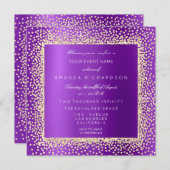 Krystal Champaigne Goud Glitter Confetti Paars A Kaart (Voorkant / Achterkant)