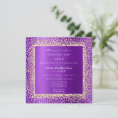 Krystal Champaigne Goud Glitter Confetti Paars A Kaart (Staand voorkant)