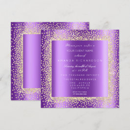 Krystal Champaigne Gouden Glitter Confetti Paars2 Kaart