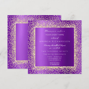 Krystal Champaigne Gouden Glitter Confetti Paars A Kaart