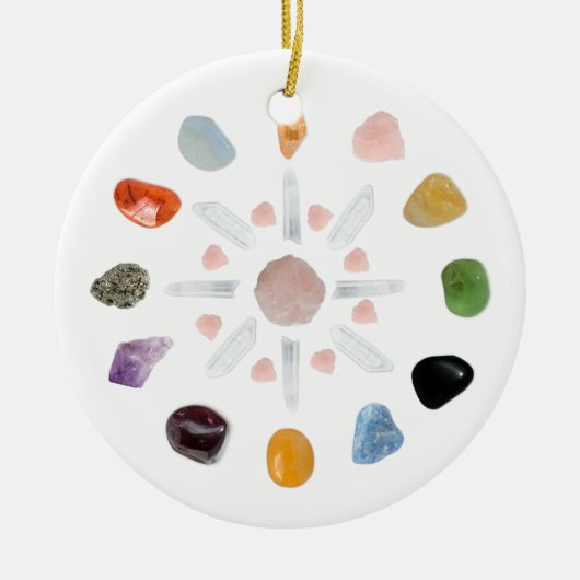 *~* Krystal Energy Gemstone Chakra Keramisch Ornament (Voorkant)