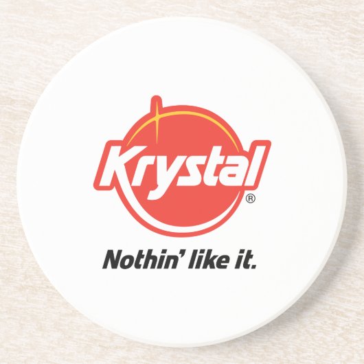 Krystal Logo Onderzetter in wit (Voorkant)
