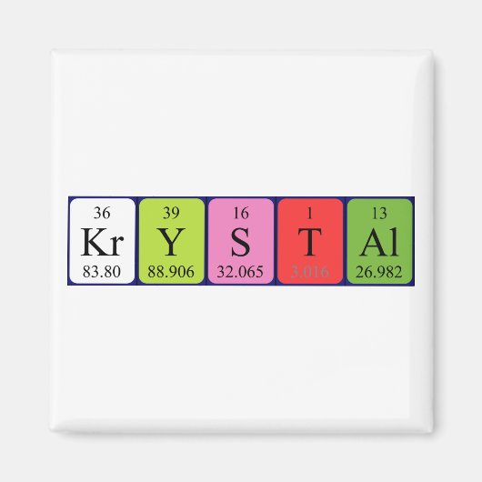 Krystal periodiek table name magnet (Voorkant)