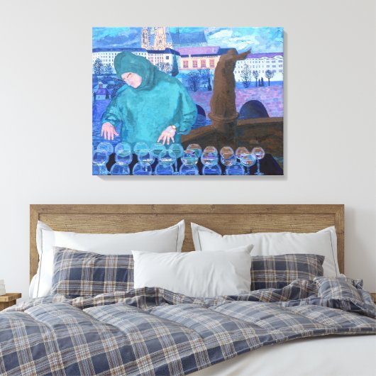 Krystal Symfonie z Prada Canvas Afdruk (Insitu (Slaapkamer))