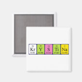 Krystina periodieke tabelnaam magnet (Voorkant / Achterkant)