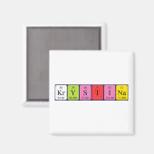 Krystina periodieke tabelnaam magnet (Voorkant / Achterkant)